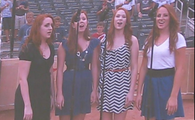 Gingersnaps
        singing the National Anthem