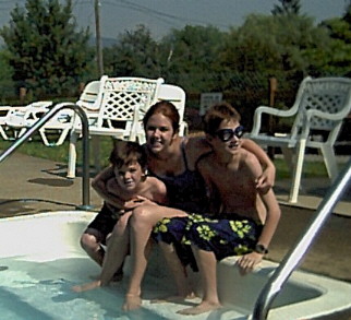 Mandy, Jeff & Joe at the pool