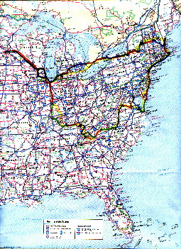A map of our Road Trip Route