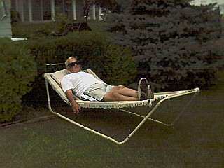 Dad lounging on the hammock