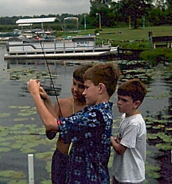 The boys were fishing