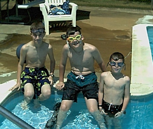 Jeff, Joe & Jessie at the pool