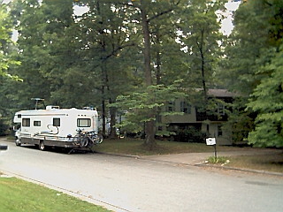 RV in front of Gerry & Rosie's house